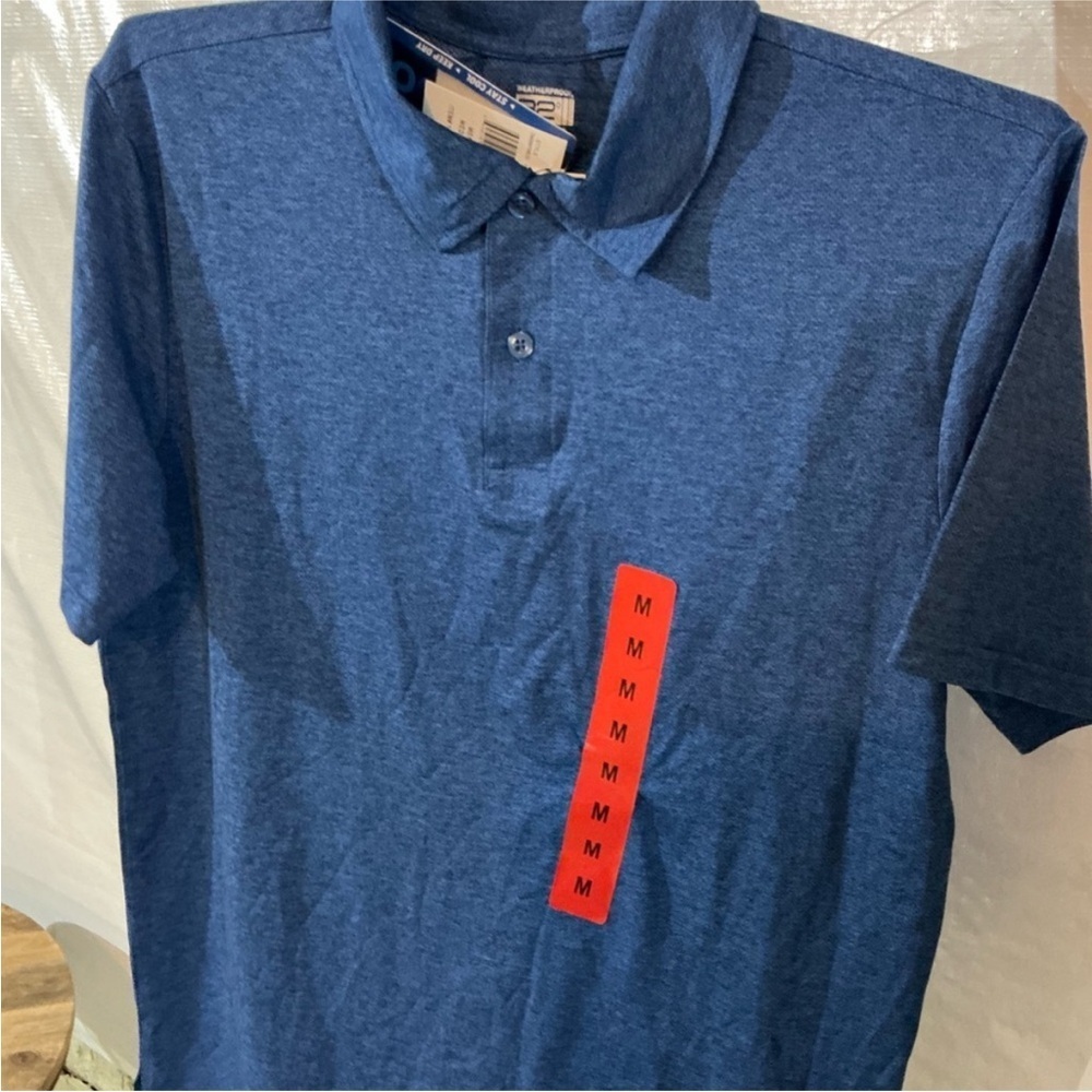 32 Degrees Blue Polo Shirt Soft Short-Sleeve - Picture 2 of 4